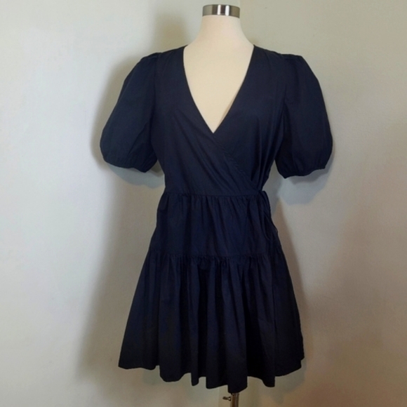 J. Crew Dresses & Skirts - JCrew Puff Sleeve Wrap Tiered Dress Size Medium